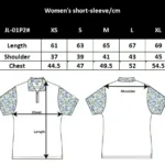 Women short sleeve chart